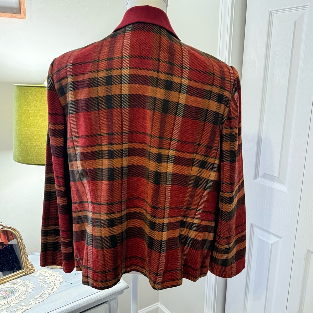 Lady Dorby Tweed Style Jacket plaid size 20WP - Picture 5 of 8
